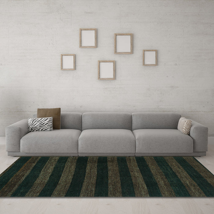 Machine Washable Abstract Turquoise Modern Area Rugs in a Living Room,, wshabs1441turq