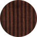 Round Abstract Brown Modern Rug, abs1441brn