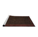 Sideview of Machine Washable Abstract Night Red Rug, wshabs1442