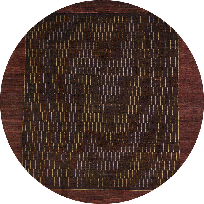 Round Machine Washable Abstract Night Red Rug, wshabs1442