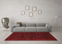 Machine Washable Abstract Red Modern Rug, wshabs1442red