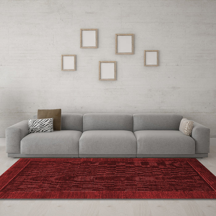 Modern Red Washable Rugs