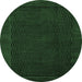 Round Abstract Emerald Green Modern Rug, abs1442emgrn