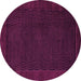 Round Machine Washable Abstract Pink Modern Rug, wshabs1442pnk