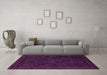 Machine Washable Abstract Purple Modern Area Rugs in a Living Room, wshabs1442pur