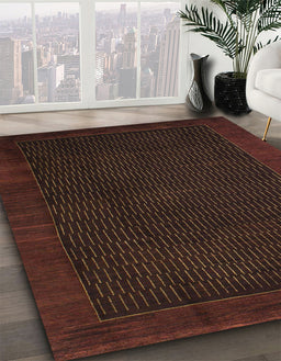 Machine Washable Abstract Night Red Rug in a Family Room, wshabs1442