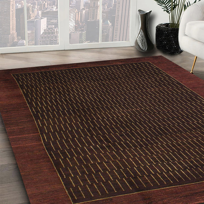 Abstract Red Modern Rug in Family Room, abs1442