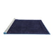 Sideview of Machine Washable Abstract Blue Modern Rug, wshabs1442blu