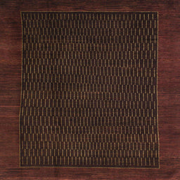 Square Machine Washable Abstract Night Red Rug, wshabs1442