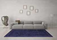 Machine Washable Abstract Blue Modern Rug, wshabs1442blu