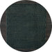 Round Abstract Light Blue Modern Rug, abs1442lblu