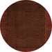 Round Abstract Orange Modern Rug, abs1442org