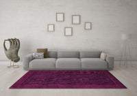 Machine Washable Abstract Pink Modern Rug, wshabs1442pnk