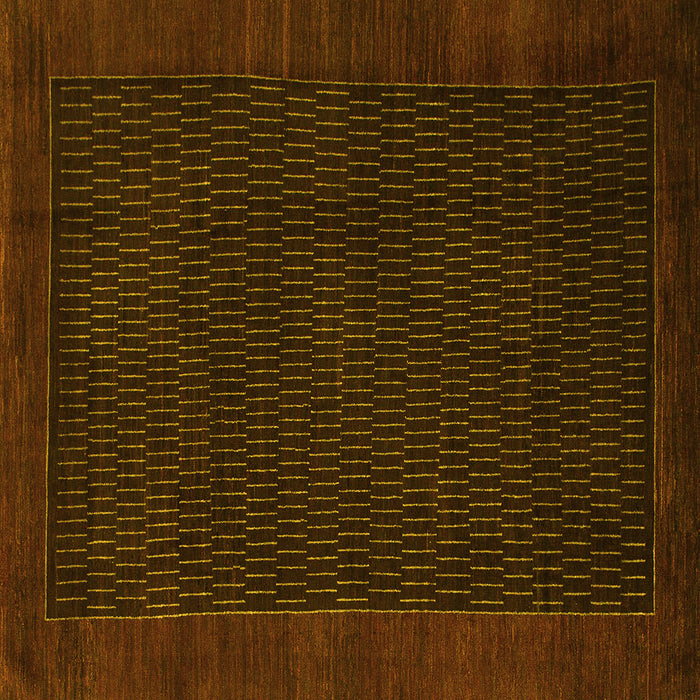 Square Abstract Yellow Modern Rug, abs1442yw