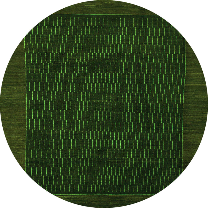 Round Abstract Green Modern Rug, abs1442grn
