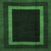 Square Abstract Emerald Green Modern Rug, abs1443emgrn