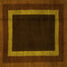 Square Abstract Yellow Modern Rug, abs1443yw