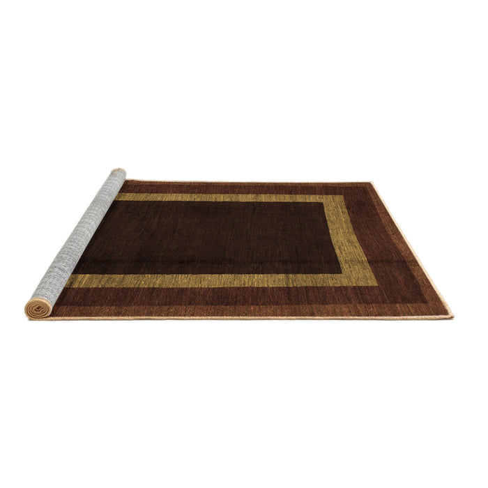 Sideview of Machine Washable Abstract Brown Modern Rug, wshabs1443brn