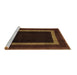 Sideview of Machine Washable Abstract Brown Modern Rug, wshabs1443brn