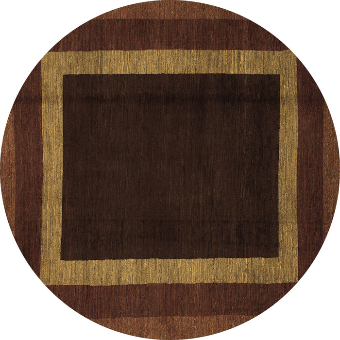 Round Machine Washable Abstract Brown Modern Rug, wshabs1443brn