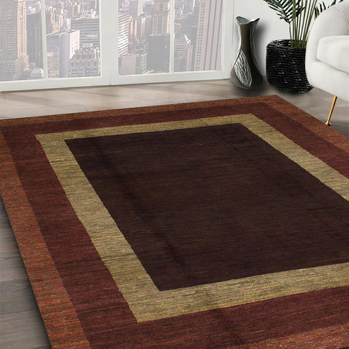 Abstract Red Modern Rug in Family Room, abs1443