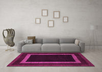 Machine Washable Abstract Pink Modern Rug, wshabs1443pnk