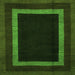 Square Abstract Green Modern Rug, abs1443grn