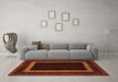 Machine Washable Abstract Orange Modern Area Rugs in a Living Room, wshabs1443org