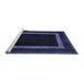 Sideview of Machine Washable Abstract Blue Modern Rug, wshabs1443blu