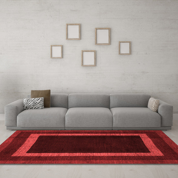 Modern Red Washable Rugs