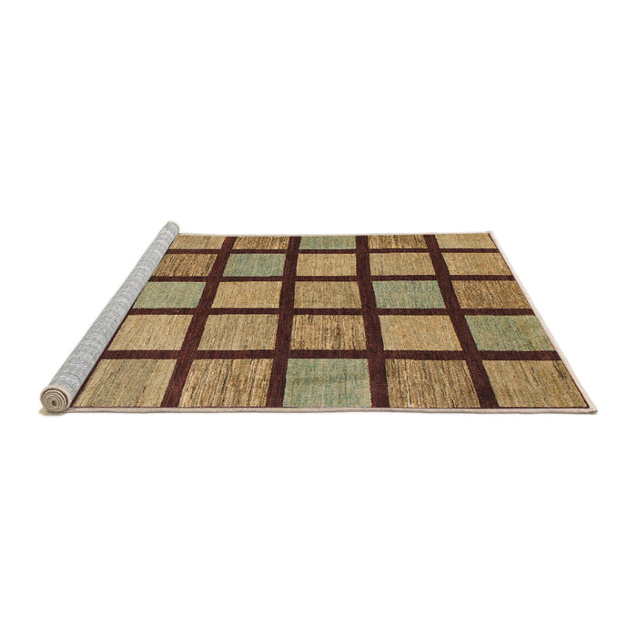 Sideview of Machine Washable Abstract Metallic Gold Rug, wshabs1444