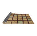 Sideview of Abstract Metallic Gold Checkered Rug, abs1444