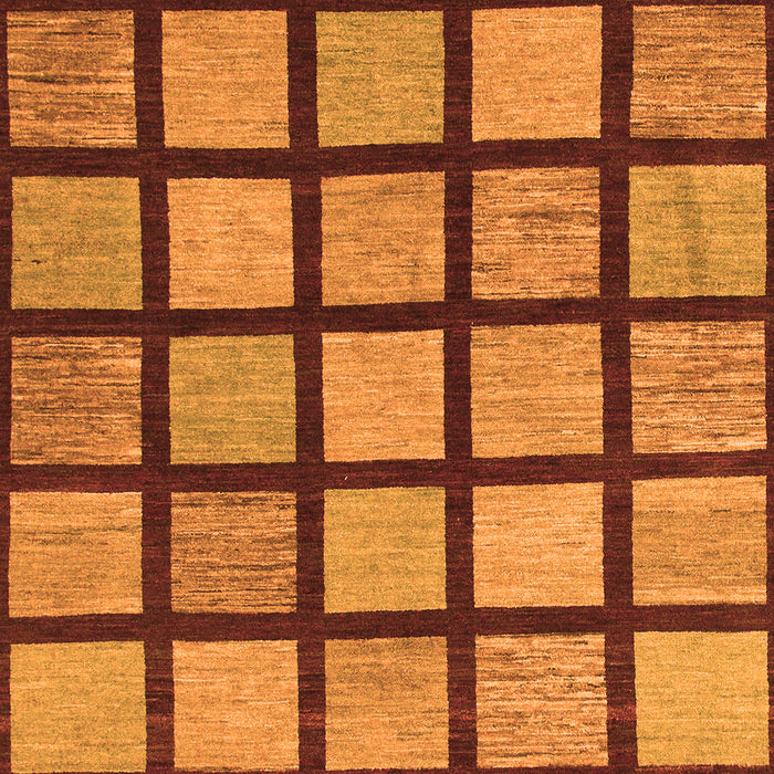 Machine Washable Checkered Orange Modern Area Rugs, wshabs1444org