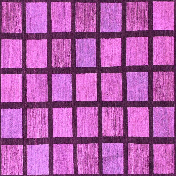 Square Machine Washable Checkered Purple Modern Area Rugs, wshabs1444pur