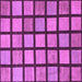 Square Machine Washable Checkered Purple Modern Area Rugs, wshabs1444pur