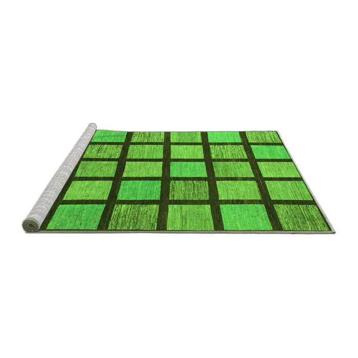 Sideview of Machine Washable Checkered Green Modern Area Rugs, wshabs1444grn