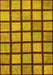 Machine Washable Checkered Yellow Modern Rug, wshabs1444yw