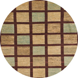 Round Machine Washable Abstract Metallic Gold Rug, wshabs1444