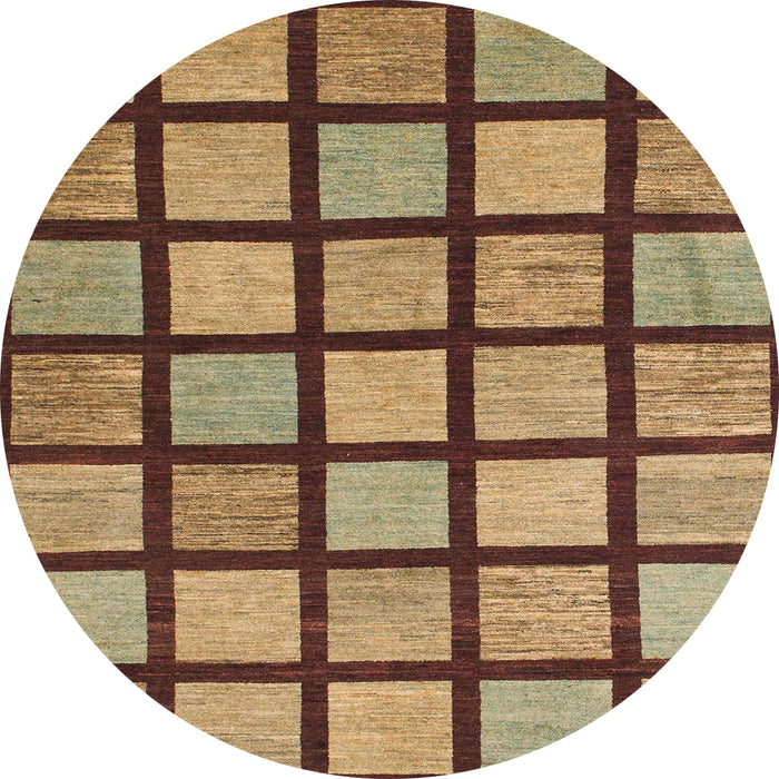 Round Machine Washable Abstract Metallic Gold Rug, wshabs1444