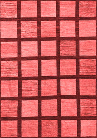 Checkered Red Modern Rug, abs1444red