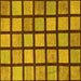 Square Checkered Yellow Modern Rug, abs1444yw