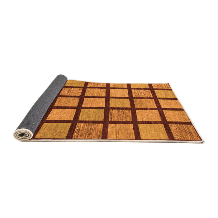 Sideview of Checkered Orange Modern Rug, abs1444org