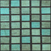 Square Checkered Light Blue Modern Rug, abs1444lblu