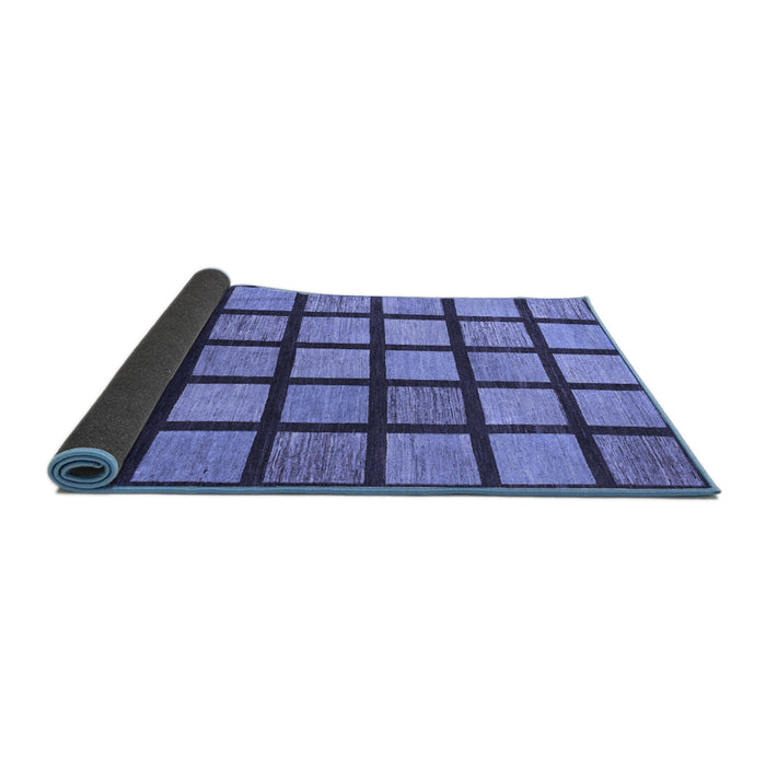 Sideview of Checkered Blue Modern Rug, abs1444blu