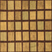 Square Machine Washable Checkered Brown Modern Rug, wshabs1444brn