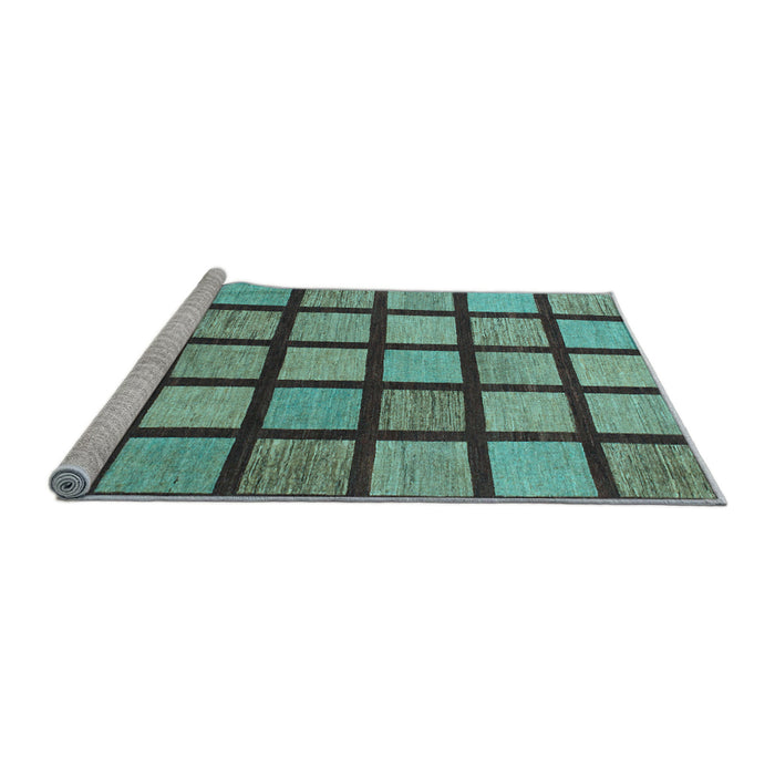 Sideview of Machine Washable Checkered Light Blue Modern Rug, wshabs1444lblu