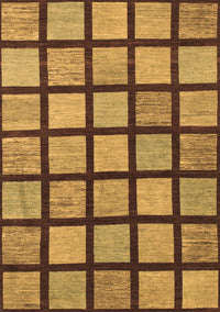 Checkered Brown Modern Rug, abs1444brn