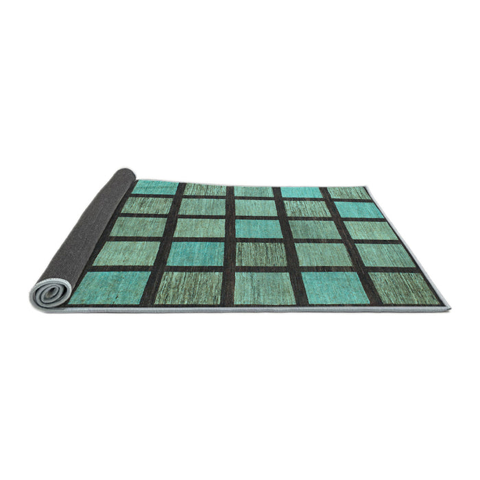 Sideview of Checkered Light Blue Modern Rug, abs1444lblu