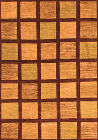 Checkered Orange Modern Rug, abs1444org