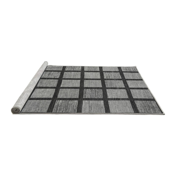 Sideview of Machine Washable Checkered Gray Modern Rug, wshabs1444gry